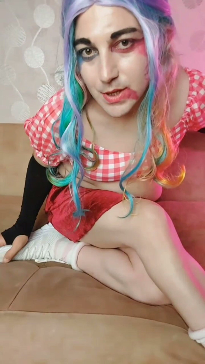 Kitty_Cross: Harley Quinn Femboy Cosplay Model Crossdresser