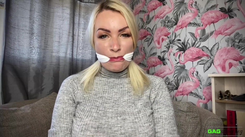 Gag Attack: Penny Lee - Custom turtleneck self gag