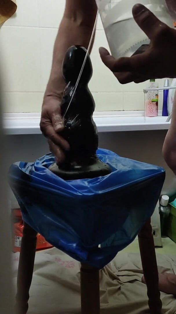 Goldass50: It's hard! huge dildo