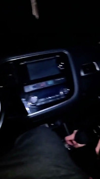 Night Pickup Downjacket MILF Fantasy. Smoking, Car Blowjob and Cum on Glossy Jacket