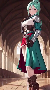 Silver Armor Hugging Soft Skin, Lazily Panting Under the Stone Arches