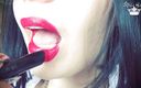 Goddess Misha Goldy: Luscious red lips tease