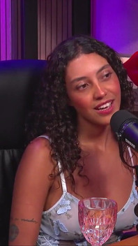 Young Latina with Perfect Body and Curly Hair Giving Dirty Talk