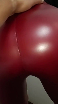 Amazing Huge Cumshot on Leather Top POV
