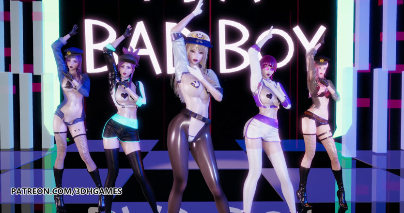3D-Hentai Games: Red Velvet - dans erotic cu băiat rău, Ahri, Akali, Kaisa,...