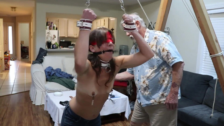 Azure Sky Films: TMS-26) Amateur MILF is gagged paddled flogged caned then fucked...