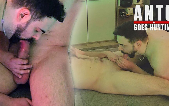 AntoGoesHunting: 异性恋人再次被我吮吸他的大鸡巴，试图吮吸我，我在他的胸口上射精 - 第9次访问-