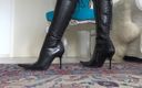 Lady Victoria Valente: Stiletto leather boots high heels show