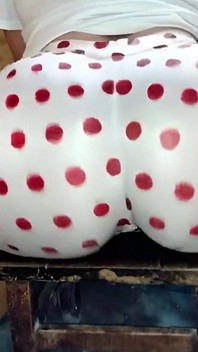 White Polka Dot Leggings Butt