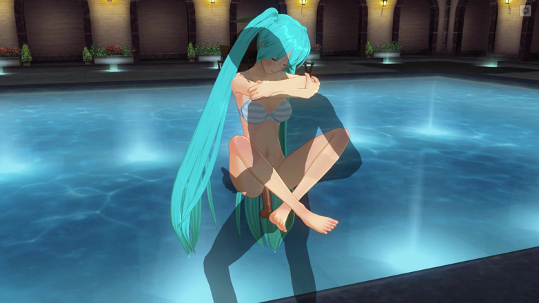 H3DC: HENTAI 3D. Miku scopa una posa sollevata