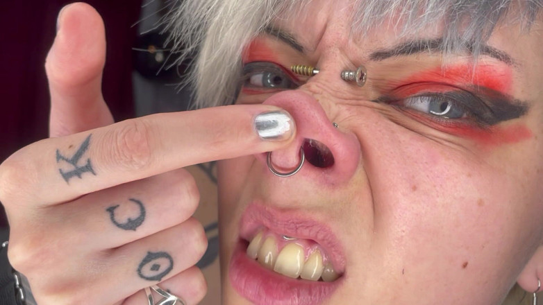 Glitterqueen1999: Cum Inside My Clamped Piggy Nose! JOI Nose Fetish