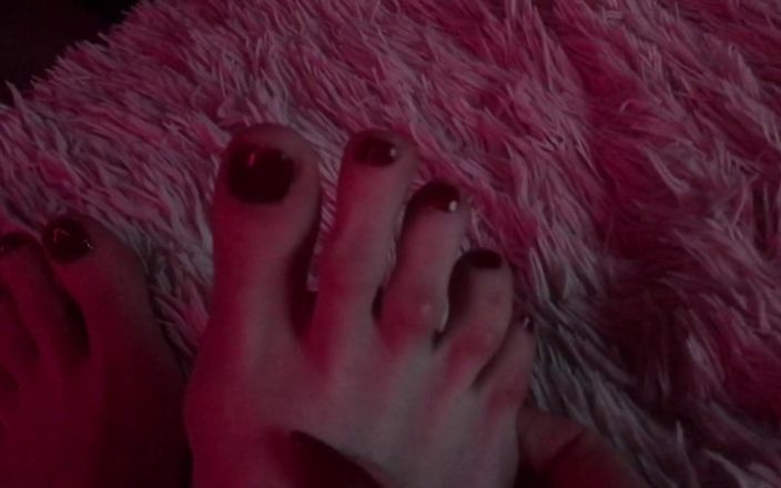 BadAss Bitch: Pretty Long Feet with Red Painted Toenails