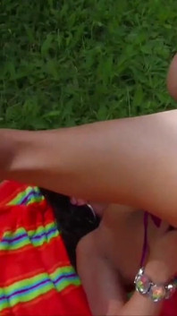 Outdoor squirt and anal fuck