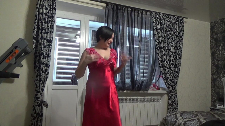 Sexy Milf: The sexiest my outfit N4 Modeling sexy red satin nightie...
