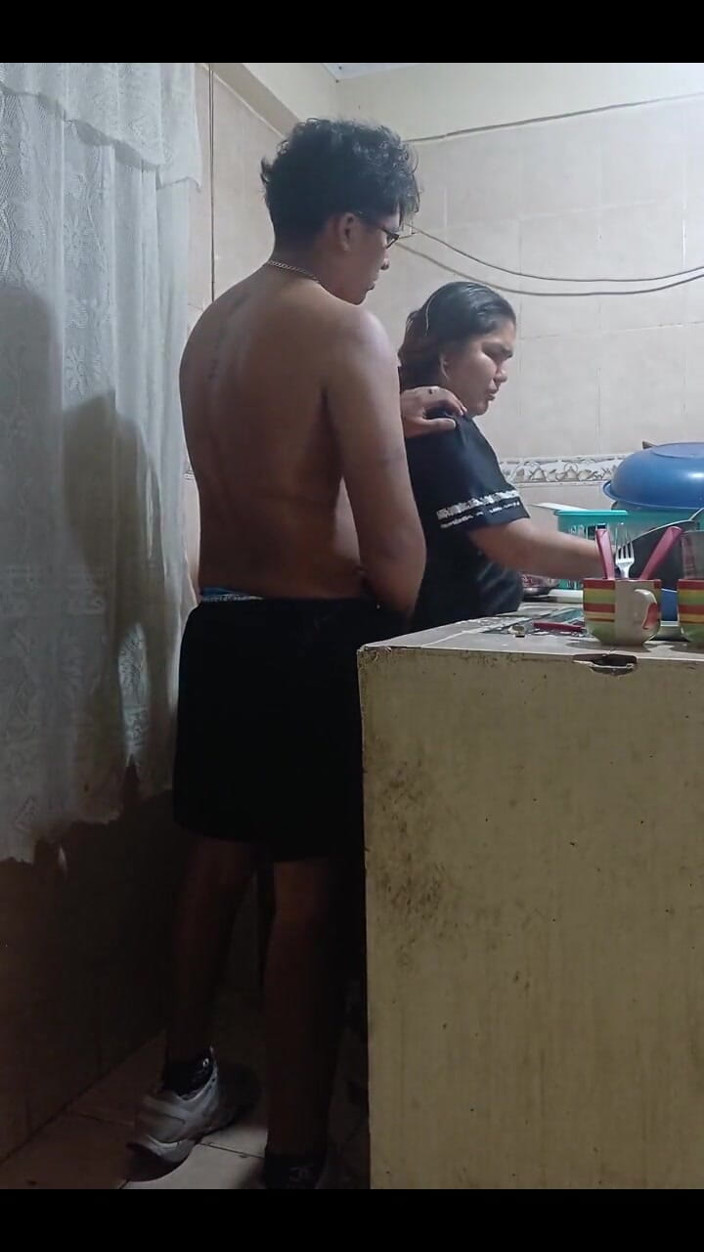 E-Alfa: Mexican Woman Having Anal Sex in the Kitchen, Hurry up...