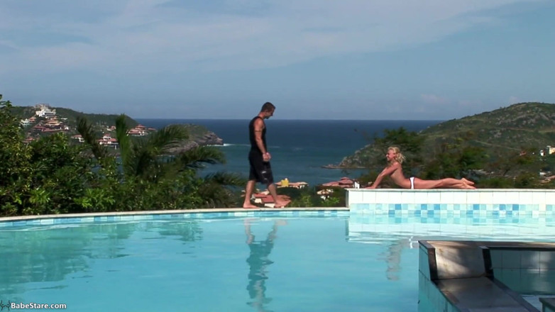 Babe Stare: Cute slim blonde gets fucked in a gorgeous pool
