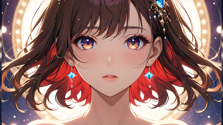 LustRender: ボケの夢:浮かぶ光の中の美しい若い女性