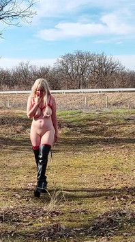 Little Whore Strips off Her Red Bodysuit on the Highway Part 2