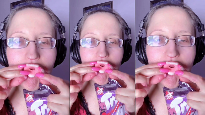 FinDom Goaldigger: Asmr gigi Candy Makan - Asmr, cermin mata, gianess, gincu, bibir...