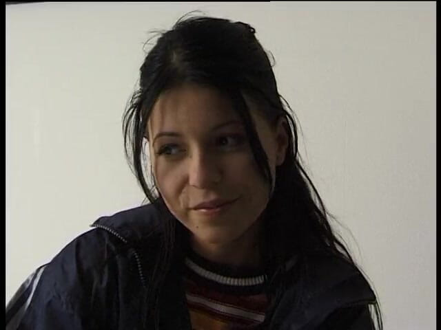 Crispy Teens: Cute teen brunette playing with dildo and cock
