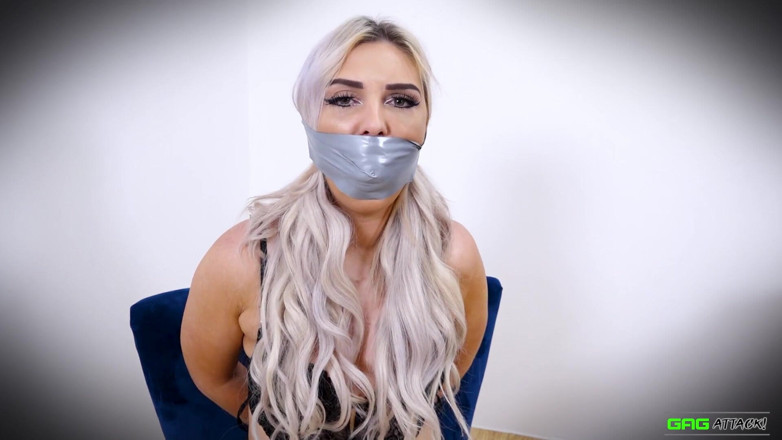 Gag Attack: Roxee - PVC tape gagged
