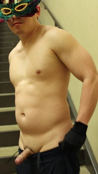 Jerk off by the Stairs at the Gym