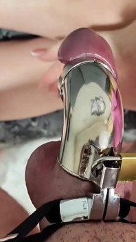 The Swollen, Armored Cock Pulsates and Tries to Cum