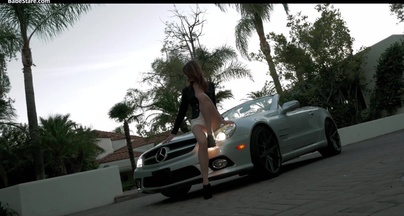 Babe Stare: Teen girl masturbates in a glamorous car