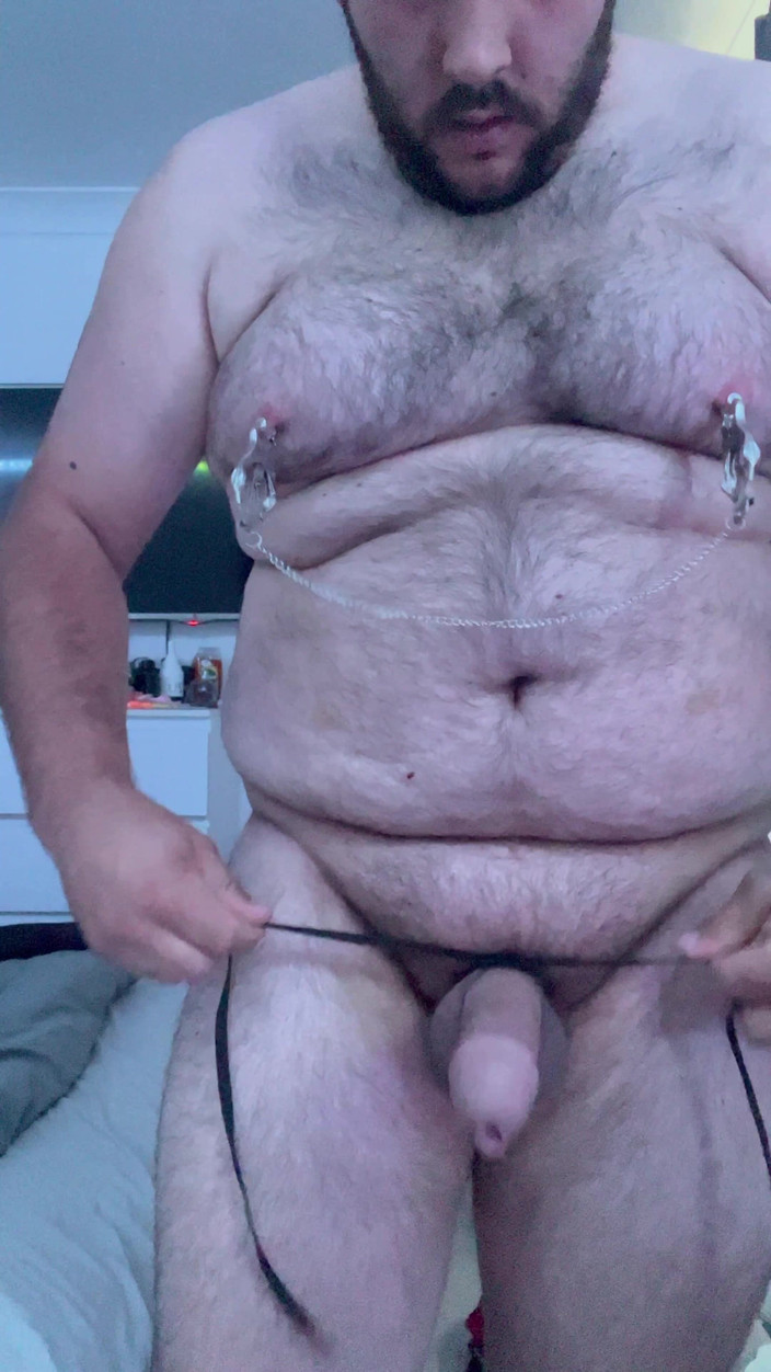 Shaun Cbt: Bondage cazzo e palla con morsetti per capezzoli e butt...