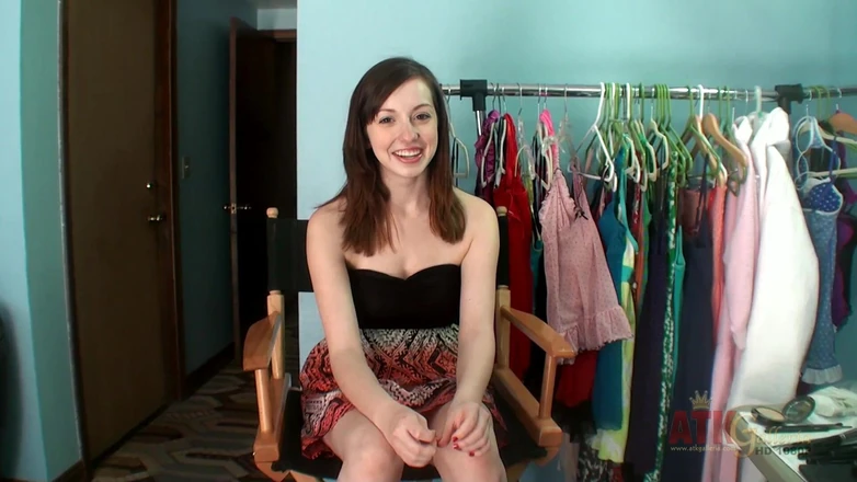 ATKIngdom: Ally Evans talks to an interviewer before she strips down...