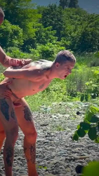 Two Guys Have Sex on the City Beach - He Sucked the Whole Dick and Got a Tasty Cum in His Mouth