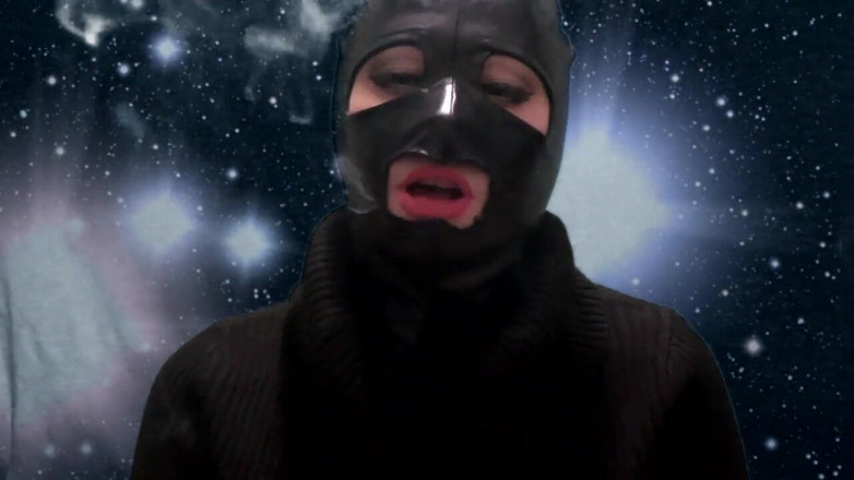 Goddess Misha Goldy: Smoking and teasing you in a latex mask