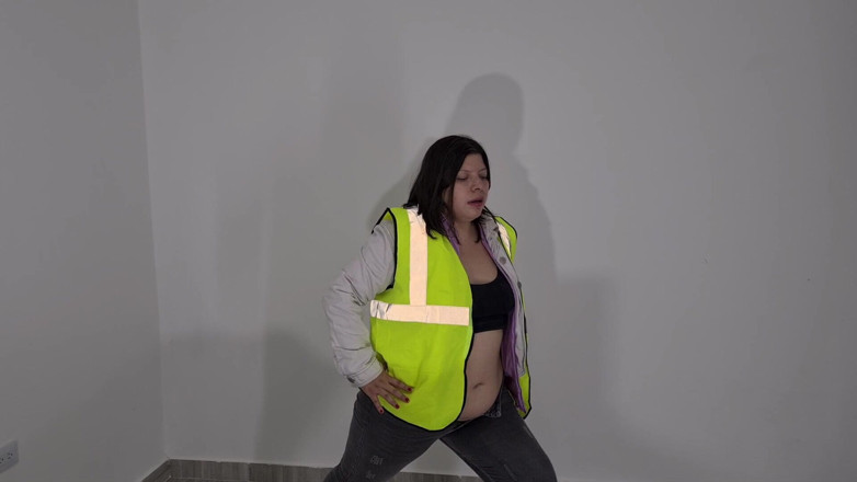 Alice H: Stretching with Unbuttoned Jeans