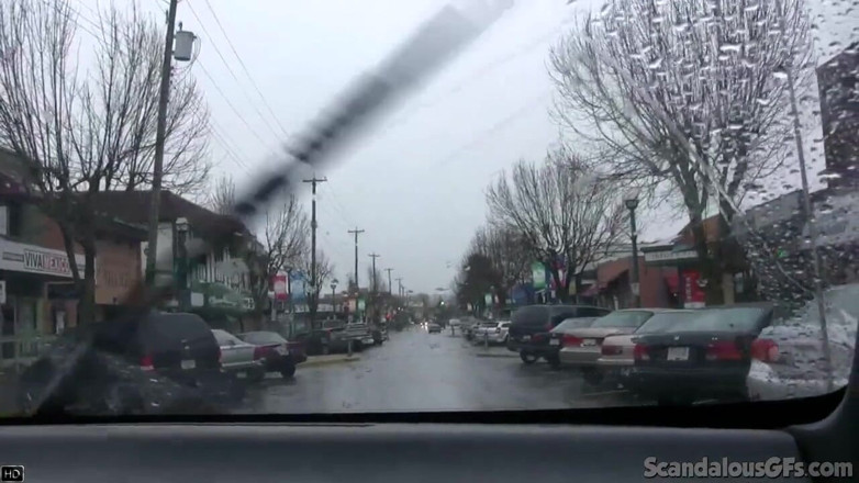 Scandalous GFs: Sexy gf shows off her pussy in the car