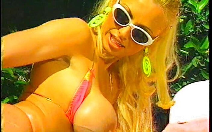 Girls of Desire: Gorgeous big-breasted blondes make love by the pool