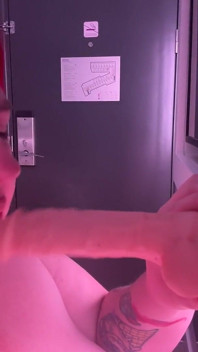 Messy BBW Gagging on Dildo