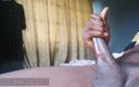 Solo gay masturbation: Stroking My Big Black Cock Until I Came Hard.