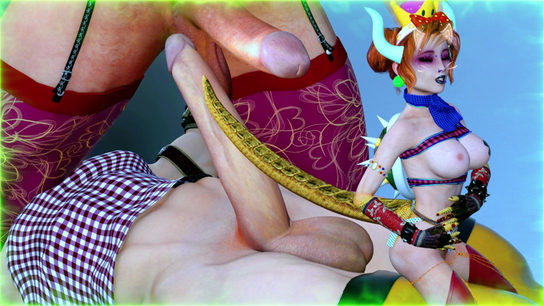 Cock Box 3D: Kawaii Bowsette chơi đuôi hai nòng tập 6