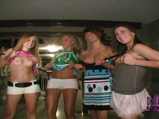 Dream Girls: Party girls flash at my house before the club