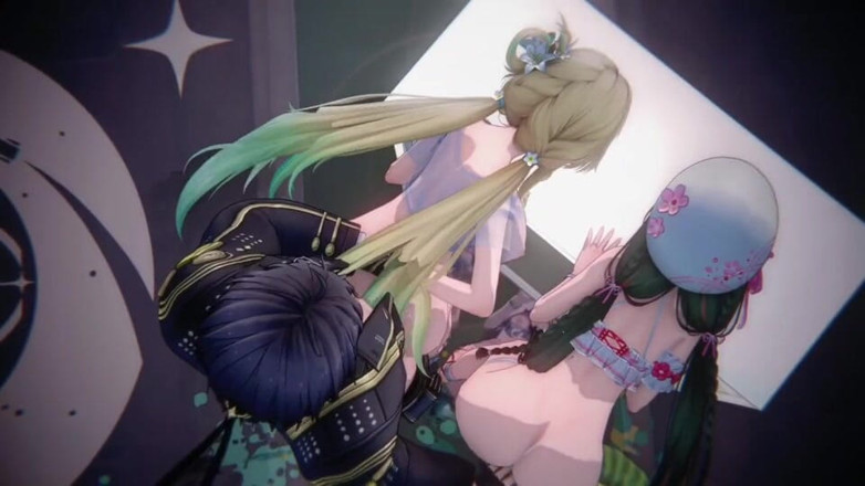 NSFWOtaku: Wuthering Waves - Lynae X Chisa FFM Sex - 3D Hentai Animations