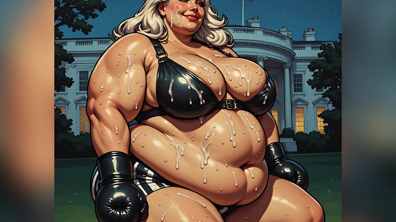 AI Porn: Strong BBW Women Covered in Cum Art