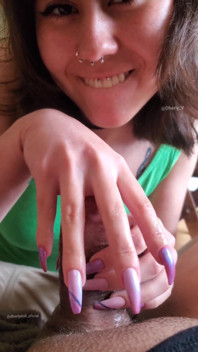 How Beautiful a Hard Cock Looks in My Hands with Long Nails