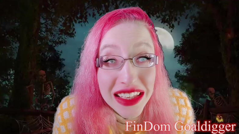 FinDom Goaldigger: Halloween de leche en la transformación del pene