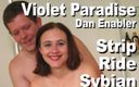 Picticon bondage and fetish: Violet Paradise &amp;amp; Dan Enabler strip &amp;amp; ride Sybian