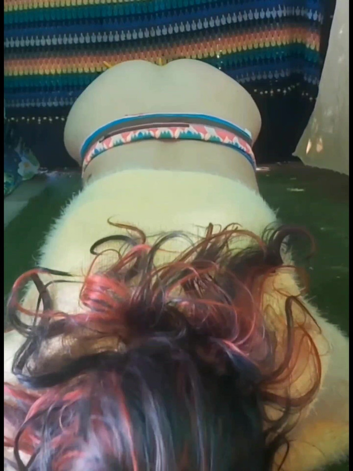 Lizzaali: Playing Outside in My Yellow Jumper and Blue Stockings Ass...