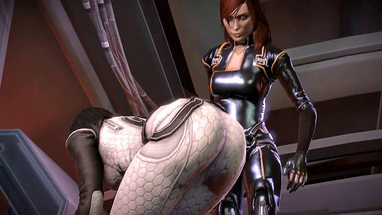 Rikolo: Мастурбирует - Futa Shepard трет свой хуй о задницу Miranda