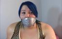 Selfgags classic: Our babysitter gagged herself with stepmom&amp;#039;s panties!
