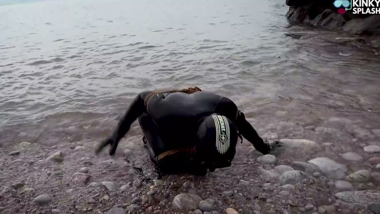UKCuteGirl Lucy Lauren: Begging to Be Tied up in 8mm Beuchat - Wetsuit Girl Struggles...