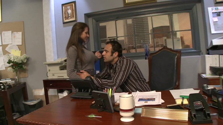 Very hot hardcore: Delightful assistant having sex with her big cock boss
