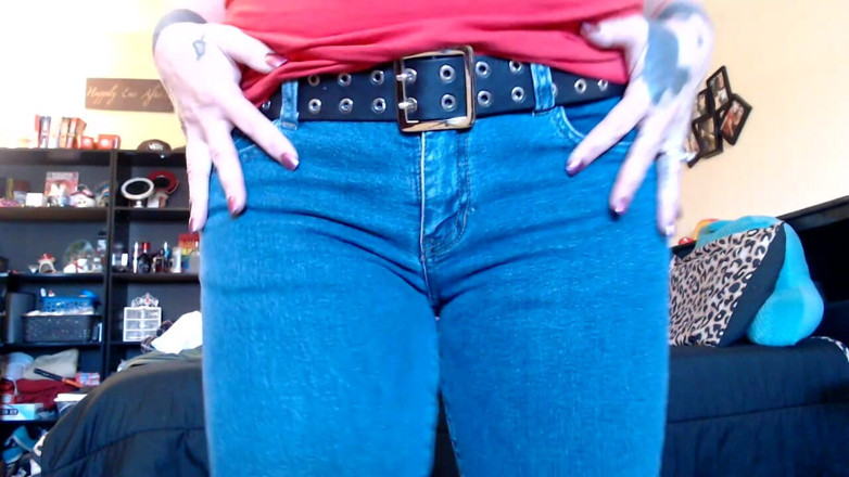 Abby Anna: Just drool tight blue jean tease